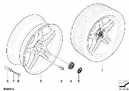BMW LA WHEEL/DOUBLE SPOKE 125 diagram for BMW 5 Series E60 525d
