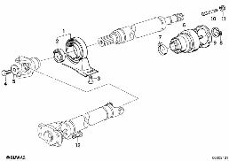 DRIVE SHAFT-CEN.BEARING-CONST.VEL.JOINT diagram for BMW 8 Series E31 850Ci