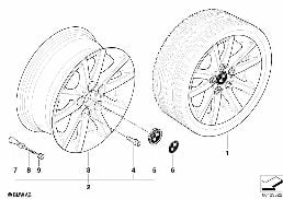 BMW LIGHT ALLOY WHEEL, SPIDER SPOKE 136 diagram for BMW 3 Series E46 318i