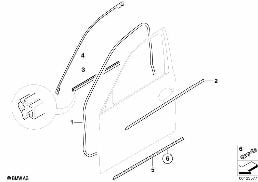 DOOR WEATHERSTRIP FRONT diagram for BMW 5 Series E60 525i