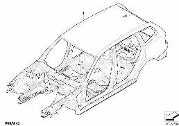 BODY SKELETON diagram for BMW X3 E83 LCI 2.0i