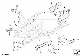 FRONT BODY BRACKET RIGHT diagram for BMW X3 E83 LCI 2.0i