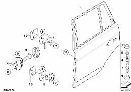 REAR DOOR - HINGE/DOOR BRAKE diagram for BMW X3 E83 LCI 2.0i