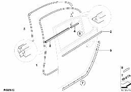 DOOR WEATHERSTRIP REAR diagram for BMW 5 Series E60 525i