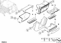 MOUNTING PARTS, CENTER CONSOLE, REAR diagram for BMW X5 E53 4.4i