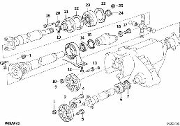 Cardanas onderdelen vierwiel diagram for BMW 5 Series E34 525ix