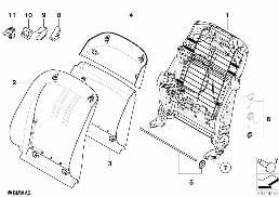 FRONT SEAT BACKREST FRAME/REAR PANEL diagram for BMW 5 Series E61 525i