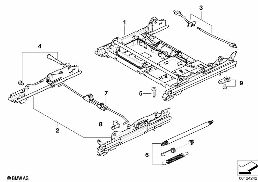 FRONT SEAT RAIL diagram for BMW 5 Series E61 525i