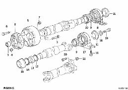 Przegub krzyż. łoż. środ. wałka przeg. diagram for BMW 5 Series E34 518i