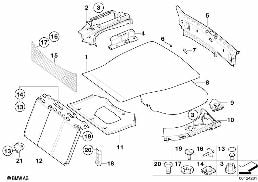 Obudowa bagażnika diagram for BMW 7 Series E65 745i