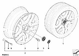 BMW LA WHEEL, V SPOKE 130 diagram for BMW X5 E53 3.0d