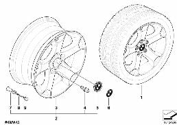 BMW LA WHEEL Y-SPOKE 131 diagram for BMW X5 E53 3.0d