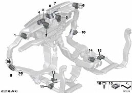 Ovladače klapek kanál topení diagram for BMW Rolls-Royce Phantom RR1 Phantom