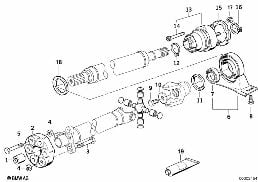 DRIVE SHAFT-CEN.BEARING-CONST.VEL.JOINT diagram for BMW 8 Series E31 850Ci