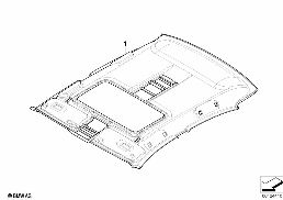 Ind. podsufitka form. Alcantara diagram for BMW 7 Series E65 745i