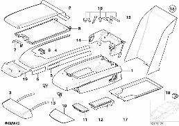 Fotel tylny, podłokietnik środkowy diagram for BMW 7 Series E65 745i