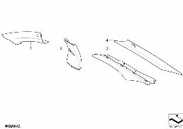 Indyw. tapicerka słupków A, B, C, górna diagram for BMW 7 Series E65 745i