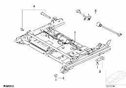 Fotel przedni, szyna fotela diagram for BMW 7 Series E65 745i