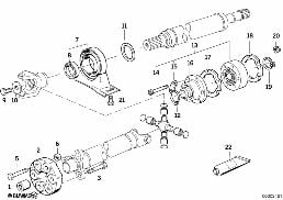 ШРУС промежут.опоры карданного вала diagram for BMW 5 Series E34 540i