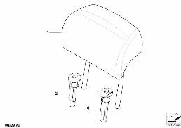 REAR SEAT HEAD RESTRAINT diagram for BMW 5 Series E61 525i