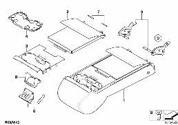 Sedadlo zadní střední loketní opěrka diagram for BMW 5 Series E60 M5