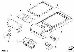 Sedadlo zadní střední loketní opěrka diagram for BMW 5 Series E60 M5