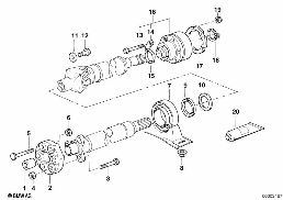DRIVE SHAFT-CEN.BEARING-CONST.VEL.JOINT diagram for BMW 7 Series E38 725tds
