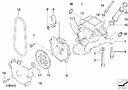 LUBRICATION SYSTEM/OIL PUMP WITH DRIVE diagram for BMW 5 Series E39 M5