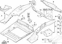 Gepäckraumboden Anbauteile diagram for BMW X5 E53 4.6is