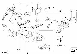 FLOOR PANEL TRUNK/WHEEL HOUSING REAR diagram for BMW 3 Series E36 325is