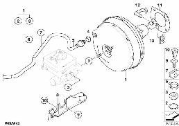 POWER BRAKE UNIT DEPRESSION diagram for BMW 5 Series E61 520d