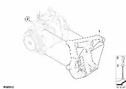 CLIMATE COMPRESSOR SUPPORTING BRACKET diagram for BMW 3 Series E46 330xd