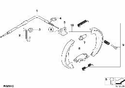 PARKING BRAKE/BRAKE SHOES diagram for BMW 5 Series E60 LCI 530i