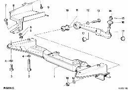 FRONT AXLE SUPPORT/WISHBONE diagram for BMW 3 Series E21 323i