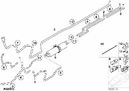 Przewody paliwa/Filtr paliwa diagram for BMW 7 Series E65 745i
