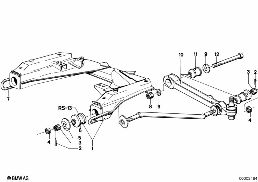 FRONT AXLE SUPPORT/WISHBONE diagram for BMW 5 Series E12 525