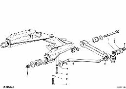 FRONT AXLE SUPPORT - PULL ROD diagram for BMW 5 Series E12 525