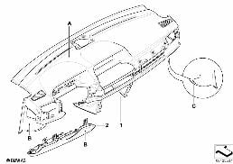 Ind. tablica przyrządów, skóra diagram for BMW 7 Series E65 745i