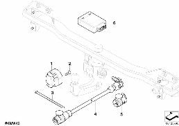 ELECTRIC PARTS, TOWING HITCH diagram for BMW 5 Series E60 525d