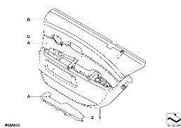 Ind. tapic. drzwi pełna skóra, tył diagram for BMW 7 Series E65 745i