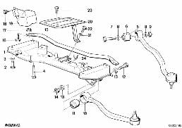 FRONT AXLE SUPPORT/WISHBONE diagram for BMW 5 Series E28 535i