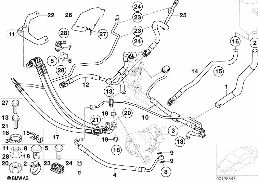 POWER STEERING/OIL PIPE/DYNAMIC DRIVE diagram for BMW 7 Series E65 750i