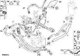 POWER STEERING/OIL PIPE/DYNAMIC DRIVE diagram for BMW 7 Series E65 760i