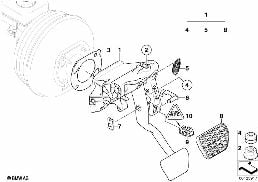 PEDAL ASSEMBLY diagram for BMW 5 Series E61 530xi