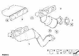 排气歧管 带废气触媒转换器 diagram for BMW 5 Series E60 530i