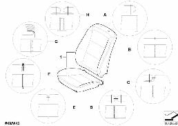 Rodzaje szwów w fotelach diagram for BMW 7 Series E65 745i