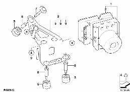 Agr. hydr. ABS/sterownik/Mocowanie diagram for BMW MINI R50 Cooper