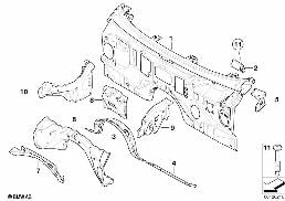 SPLASH WALL PARTS diagram for BMW 6 Series E63 650i