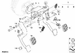FOOT LEVER MECH. WITH RETURN SPRING diagram for BMW 5 Series E61 525i
