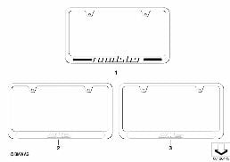 Stainless Steel License Plate Frame diagram for BMW 5 Series E39 M5